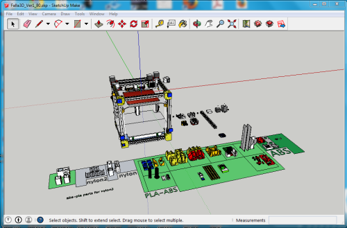 Modello della stampante 3D Falla costruito in SketchUp